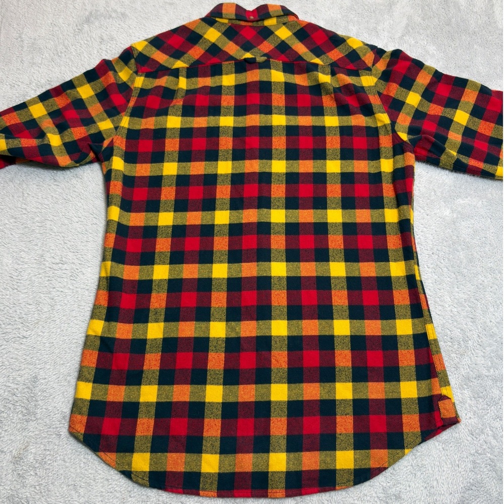Fjallraven Ovik Flannel Shirt Mens M Slim Red Yellow Plaid Button Down Cotton - Picture 3 of 7